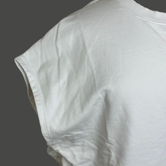 Sandrine Rose Convertable L/S S/S Distressed Sweatshirt White Women Small NWT - Picture 6 of 14